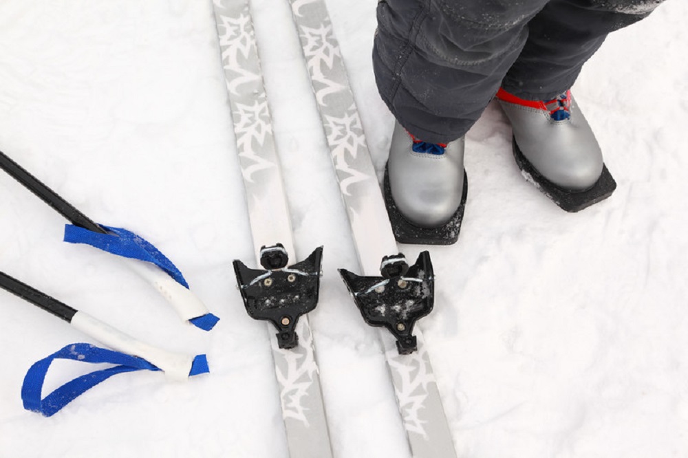 ski gear on snow